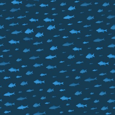 Balık okul deniz Dikişsiz desen arka plan. Vektör