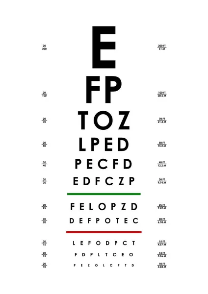 Poster Card of Vision Testing for Ophthalmic (en inglés). Vector — Archivo Imágenes Vectoriales