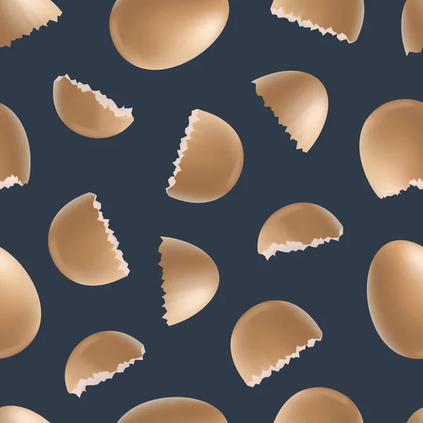 Realistische 3D detaillierte verschiedene Nahaufnahmen Muscheleier nahtlose Muster Hintergrund. Vektor — Stockvektor