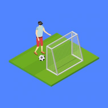 Oyun Vr kavramı izometrik görünümü. Vektör