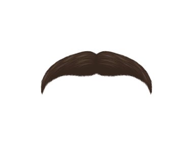 Gerçekçi detaylı 3d siyah sahte bıyık. Vektör