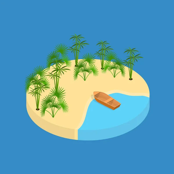 Beach Vacation Element 3d Isometric View. Vector — Stock Vector