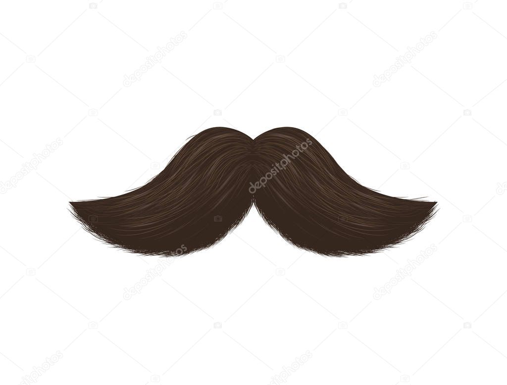 Realistic Detailed 3d Black Fake Mustache. Vector