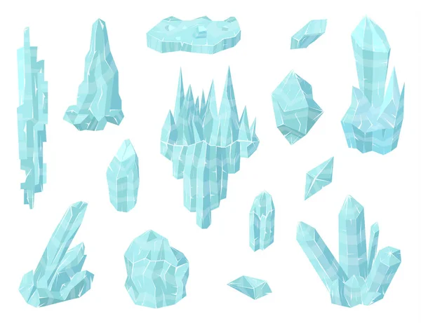 Cartoon kleur stukken van Ice Set. Vector — Stockvector