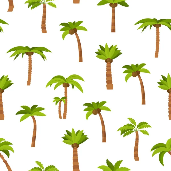 Cartoon Color Palma Tree Seamless Pattern Background. Vector — Stock Vector