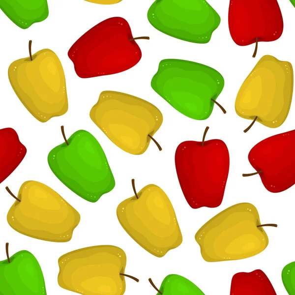 Dibujos animados de color Apple sin costura Patrón de fondo. Vector — Archivo Imágenes Vectoriales