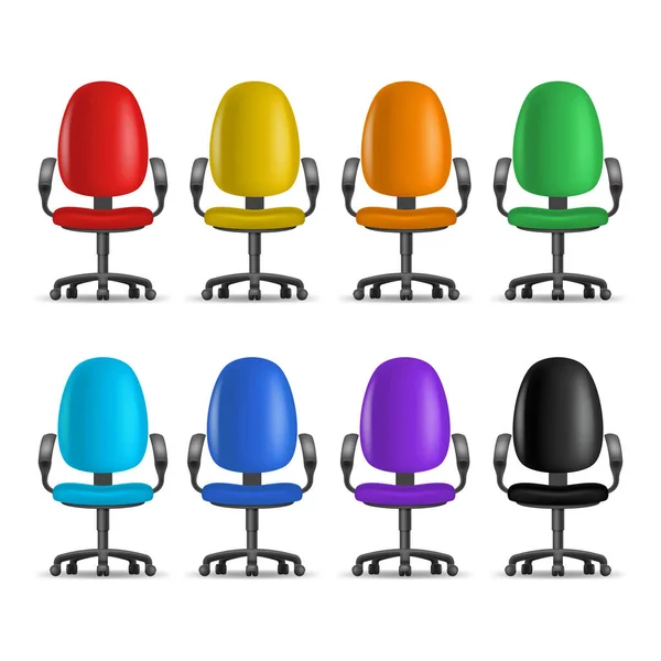 Realistic Detailed 3d Vacant Chairs Set. Vector — Stock Vector