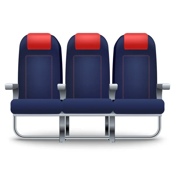 Realistico Dettagliato 3d Triple Seat Aircraft Set. Vettore — Vettoriale Stock