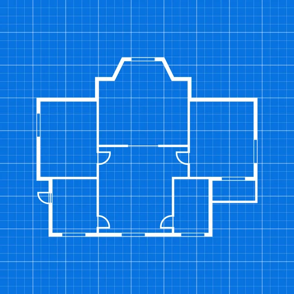 Apartamento Plan Thin Line Top View. Vector — Archivo Imágenes Vectoriales