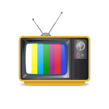 Gerçekçi detaylı 3d Retro Tv Anteni ile. Vektör