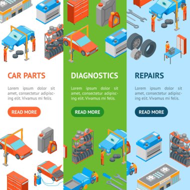 Otomatik Servis 3d Sancak Ses Ayarı Isometric View. Vektör