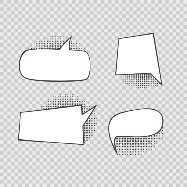 Comics Sprechblasen Zeichen schwarze dünne Linie Icon Set. Vektor — Stockvektor