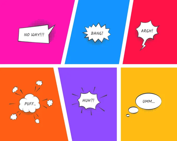 Comic Speech Bubbles Signs Thin Line Icône Set. Vecteur — Image vectorielle