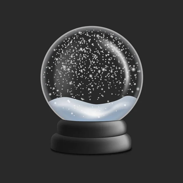 Realista detalhou 3d clássico globo de neve. Vetor — Vetor de Stock