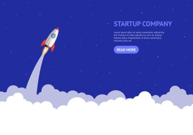 Gerçekçi 3d Detaylı Roket Uzay Gemisi Kartı. Vektör