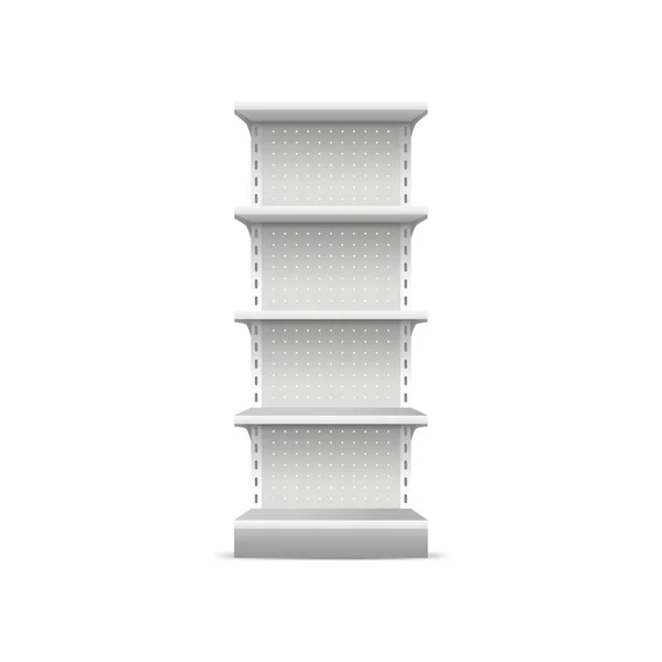 Realistische 3d Gedetailleerde Supermarkt Planken. Vector — Stockvector