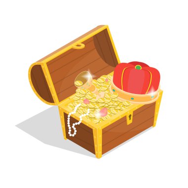 Hazine İşareti 3d Simgesi Isometric View. Vektör