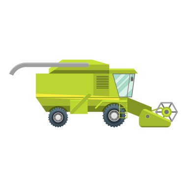 Cartoon Color Agricultural Vehicle on a White . Vector