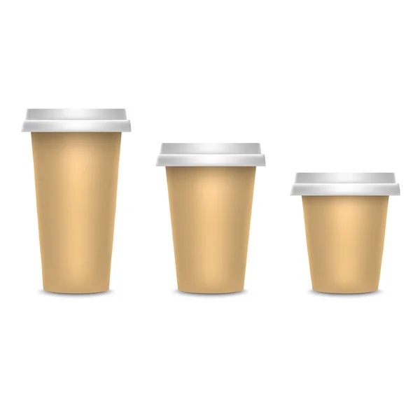 Realistic 3d Detailed Disposable Coffee Cup. Vector — 图库矢量图片