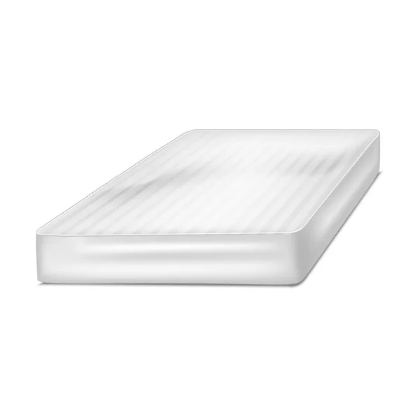 Modèle de matelas blanc blanc 3d détaillé réaliste Mockup. Vecteur — Image vectorielle