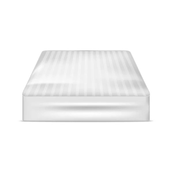 Modèle de matelas blanc blanc 3d détaillé réaliste Mockup. Vecteur — Image vectorielle