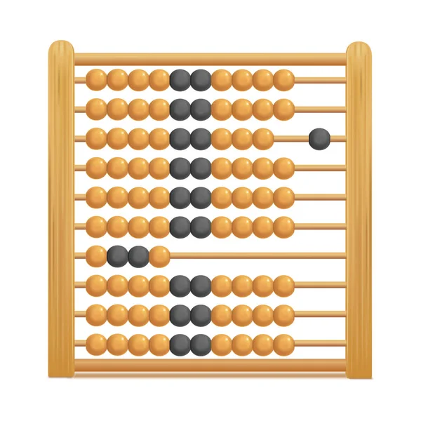 Realista 3d Detallado de madera marrón Abacus. Vector — Archivo Imágenes Vectoriales