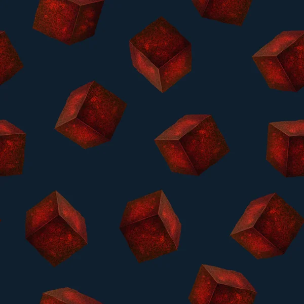 Cubes de charbon de bois détaillés 3d réalistes pour Hookah Pipe Seamless Pattern Background. Vecteur — Image vectorielle