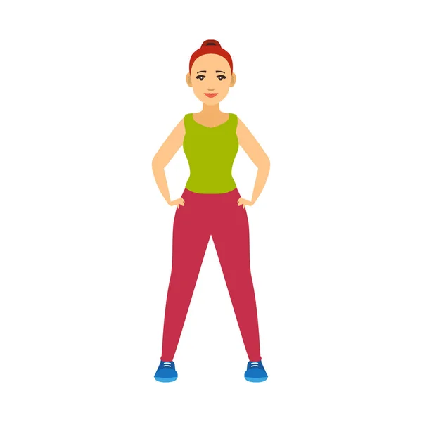 Cartoon Color Character Frau Diät und Fitness-Konzept. Vektor — Stockvektor