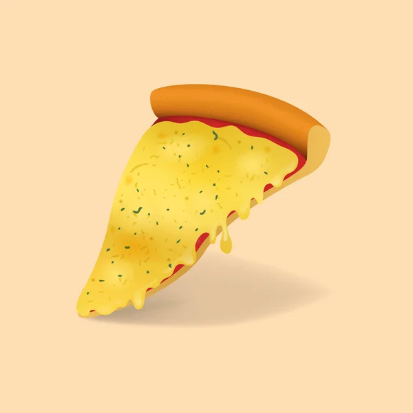 Realistische 3D Detaillierte Pizza Slice italienischen Fast Food. Vektor — Stockvektor