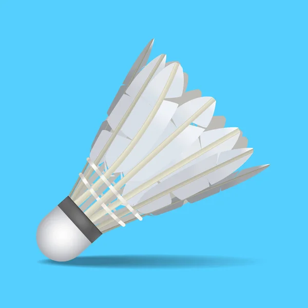 Realistisk Detaljerad 3D White Shuttlecock för Badminton. Vektor — Stock vektor