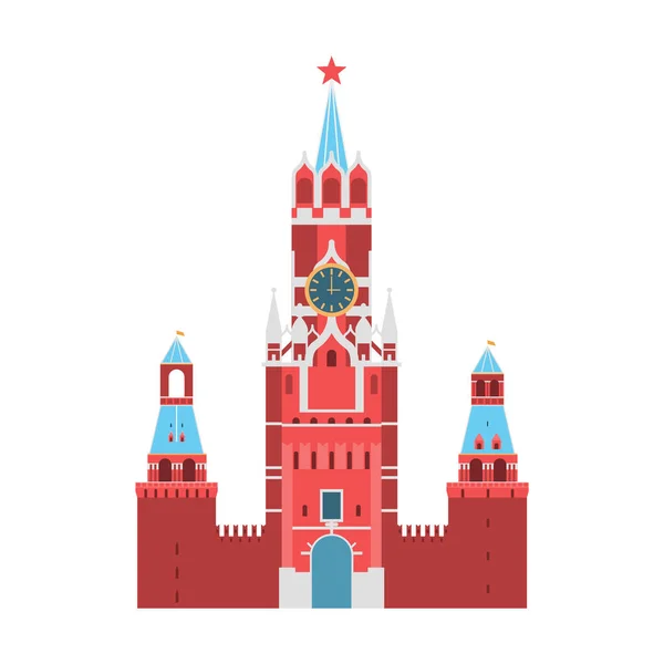 Cartoon Kremlin Palace Rusland Travel and Tourism Concept. Vector — Stockvector