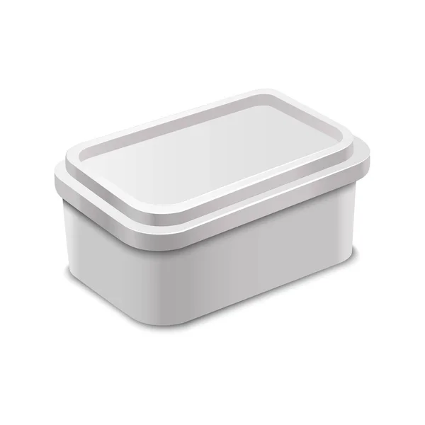 Realistisk Detaljerad 3D White Blank Container för smör mall Mockup. Vektor — Stock vektor