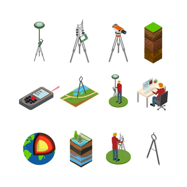 Earth Exploration Concept Icon 3d Isometrische weergave. Vector — Stockvector