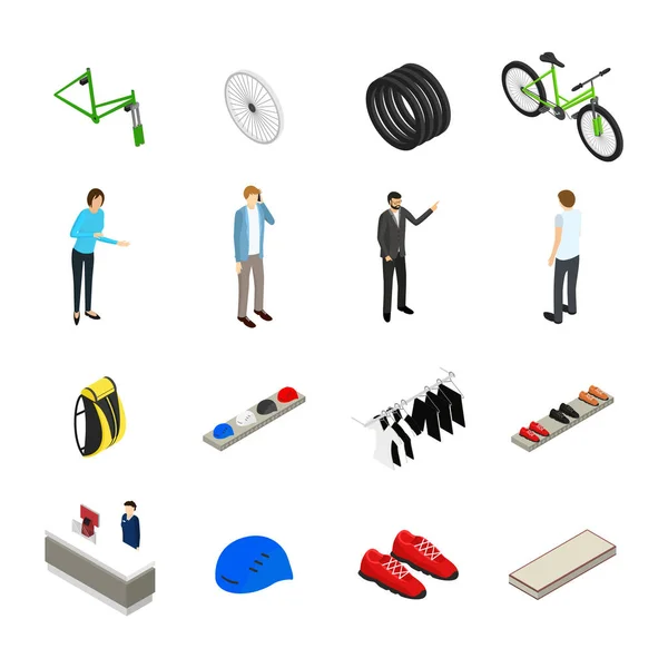 Bicycle Shop Concept Icon Isometric View. Vektor — Stockový vektor