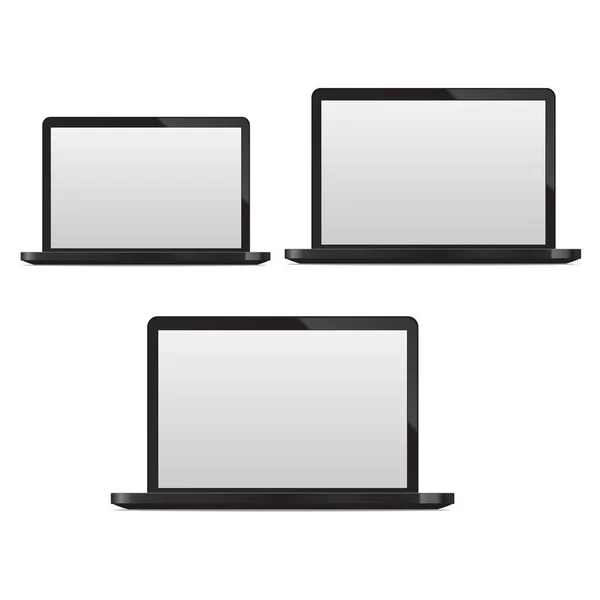 Realistic 3d Detailed Laptop Computer PC Set. Vector — Stock Vector