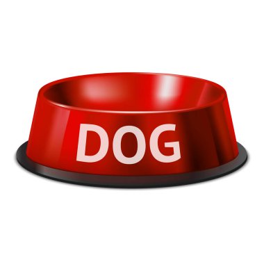 Gerçekçi Detaylı Köpek Besleme Kasesi. Vektör