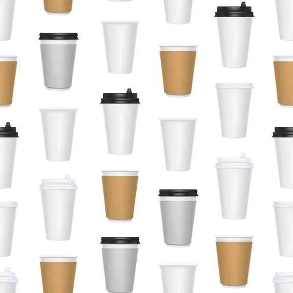 Refleic 3d Detailed Blank Paper Cups Seamless Path Background. Вектор — стоковый вектор