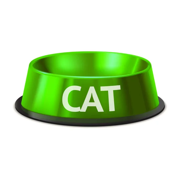 Realistisch gedetailleerde 3d kat huisdier voederschaal. Vector — Stockvector