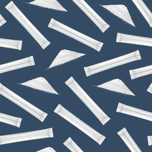 Realistische 3D Detaillierte White Blank Packing Stick Template Mockup Seamless Pattern Background. Vektor — Stockvektor