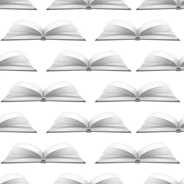 Realistico dettagliato 3d vuoto Open Book senza soluzione di continuità modello di sfondo. Vettore — Vettoriale Stock