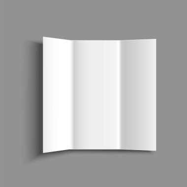 Gerçekçi Ayrıntılı 3d Boş Flyer veya Broklet Mock Up. Vektör