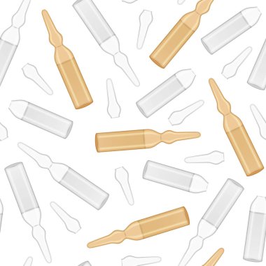 Gerçekçi 3d Detaylı Tıp Ampulü Kusursuz Düzen Arkaplanı. Vektör