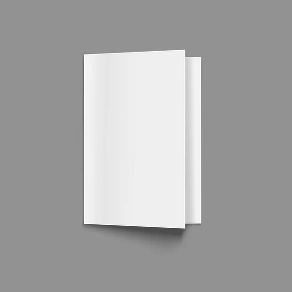 Folleto en blanco 3d detallado realista o folleto Mock Up. Vector — Vector de stock