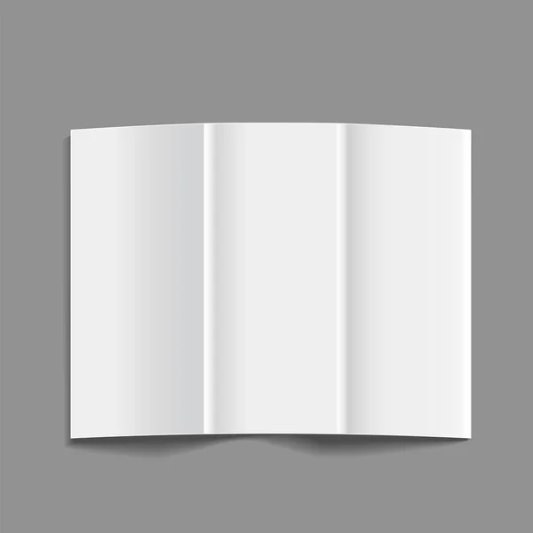 Folleto en blanco 3d detallado realista o folleto Mock Up. Vector — Archivo Imágenes Vectoriales