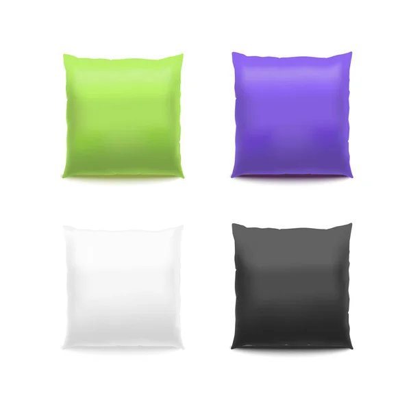 Realistyczny szczegółowy zestaw 3d Color Cushion. Wektor — Wektor stockowy