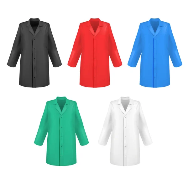 Realista 3d detallada Color Medical Lab Coat Set. Vector — Vector de stock
