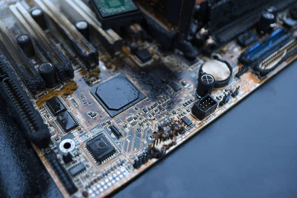 Desktop Computer Burned Damage after fire Burning CPU GPU video card, memory, chip , cooler