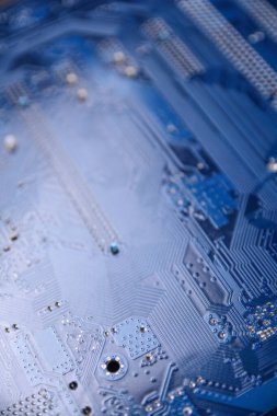 Bilgisayar ana kartı ve elektronik bileşenler Cpu gpu belleği ve bir video kartı için farklı soketler