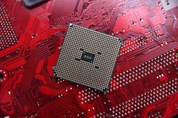 Kretskort Teknisk Bakgrund Central Computer Processors Cpu Koncept Ett Moderkort — Stockfoto