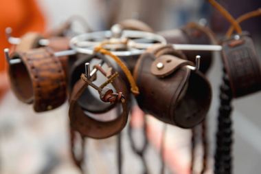 Leather handmade souvenir bracelets clipart